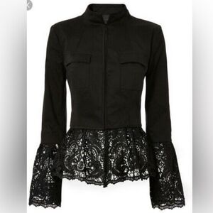 Intermix Tae Crochet Lace Black Jacket Size Petite / X-small